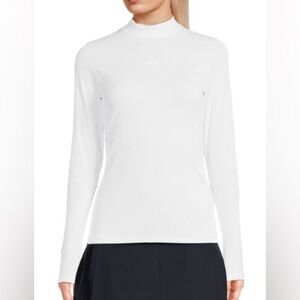 J. Lindenerg Peggy Ribbed Mockneck Top WHITE XS
